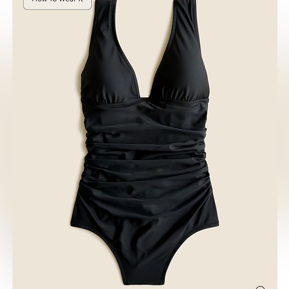 J. Crew Ruched V-neck one-piece swimsuit